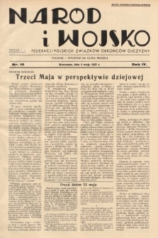 Naród i Wojsko : centralny organ Federacji Polskich Związków Obrońców Ojczyzny. 1937, nr 18