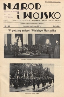 Naród i Wojsko : centralny organ Federacji Polskich Związków Obrońców Ojczyzny. 1937, nr 20