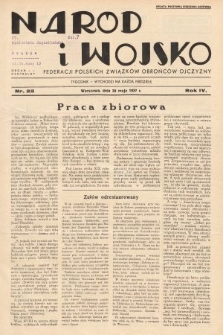 Naród i Wojsko : centralny organ Federacji Polskich Związków Obrońców Ojczyzny. 1937, nr 22