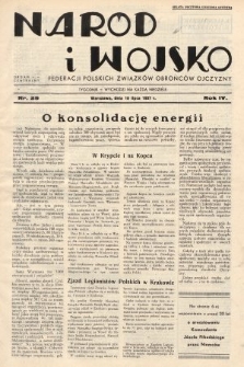 Naród i Wojsko : centralny organ Federacji Polskich Związków Obrońców Ojczyzny. 1937, nr 29