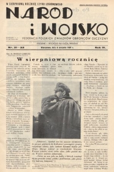 Naród i Wojsko : centralny organ Federacji Polskich Związków Obrońców Ojczyzny. 1937, nr 31-32