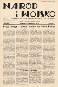 Naród i Wojsko : centralny organ Federacji Polskich Związków Obrońców Ojczyzny. 1937, nr 40
