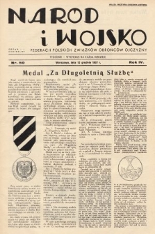 Naród i Wojsko : centralny organ Federacji Polskich Związków Obrońców Ojczyzny. 1937, nr 50