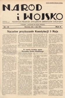 Naród i Wojsko : centralny organ Federacji Polskich Związków Obrońców Ojczyzny. 1938, nr 18