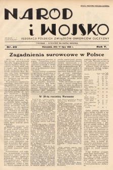 Naród i Wojsko : centralny organ Federacji Polskich Związków Obrońców Ojczyzny. 1938, nr 29