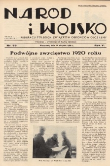 Naród i Wojsko : centralny organ Federacji Polskich Związków Obrońców Ojczyzny. 1938, nr 33