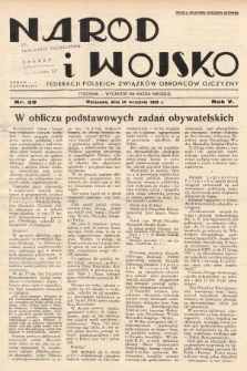 Naród i Wojsko : centralny organ Federacji Polskich Związków Obrońców Ojczyzny. 1938, nr 39