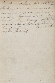Notatnik Narcyzy Żmichowskiej z zapiskami od 4 VII do 7 X 1838 r.
