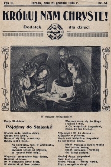Króluj nam Chryste : dodatek dla dzieci. 1934, nr 51