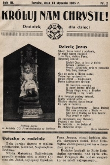 Króluj nam Chryste : dodatek dla dzieci. 1935, nr 2