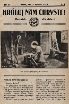 Króluj nam Chryste : dodatek dla dzieci. 1935, nr 4