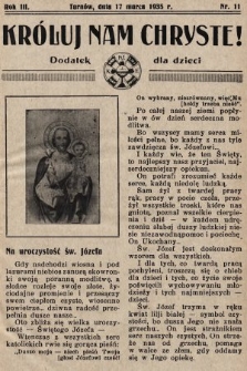 Króluj nam Chryste : dodatek dla dzieci. 1935, nr 11
