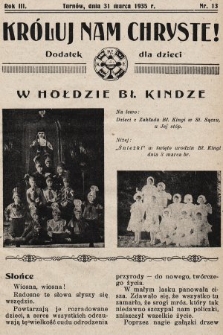 Króluj nam Chryste : dodatek dla dzieci. 1935, nr 13