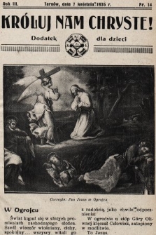 Króluj nam Chryste : dodatek dla dzieci. 1935, nr 14