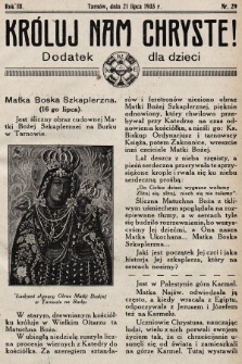 Króluj nam Chryste : dodatek dla dzieci. 1935, nr 29