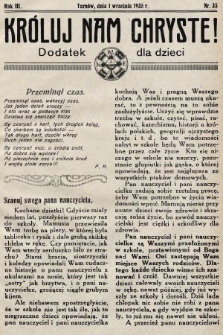 Króluj nam Chryste : dodatek dla dzieci. 1935, nr 35