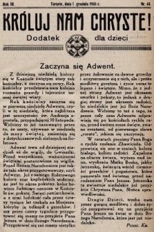 Króluj nam Chryste : dodatek dla dzieci. 1935, nr 48