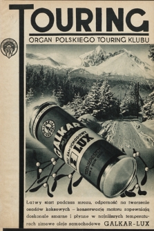 Touring : organ Polskiego Touring Klubu. 1938, Spis rzeczy