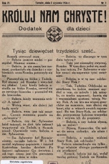 Króluj nam Chryste : dodatek dla dzieci. 1936, nr 1