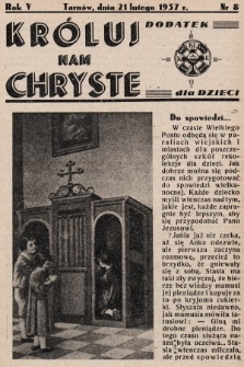 Króluj nam Chryste : dodatek dla dzieci. 1937, nr 8