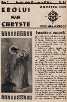 Króluj nam Chryste : dodatek dla dzieci. 1937, nr 24