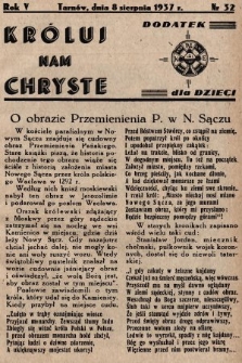 Króluj nam Chryste : dodatek dla dzieci. 1937, nr 32