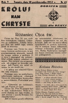 Króluj nam Chryste : dodatek dla dzieci. 1937, nr 41