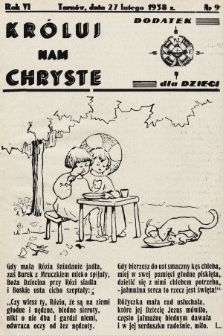 Króluj nam Chryste : dodatek dla dzieci. 1938, nr 9