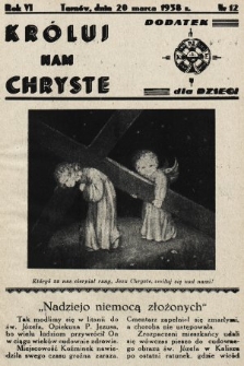 Króluj nam Chryste : dodatek dla dzieci. 1938, nr 12