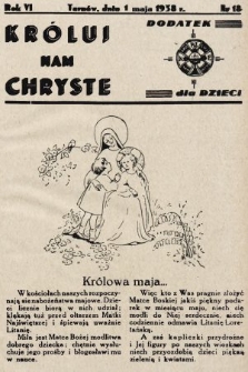 Króluj nam Chryste : dodatek dla dzieci. 1938, nr 18