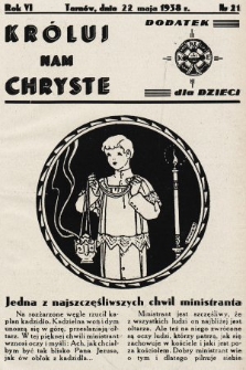 Króluj nam Chryste : dodatek dla dzieci. 1938, nr 21