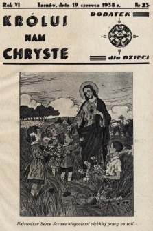 Króluj nam Chryste : dodatek dla dzieci. 1938, nr 25