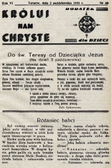 Króluj nam Chryste : dodatek dla dzieci. 1938, nr 40