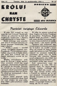 Króluj nam Chryste : dodatek dla dzieci. 1938, nr 42