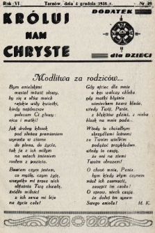 Króluj nam Chryste : dodatek dla dzieci. 1938, nr 49