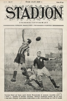 Stadjon : tygodnik ilustrowany poświęcony sprawom sportu i przysposobienia wojskowego. 1926, nr 11