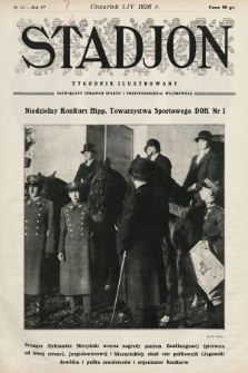 Stadjon : tygodnik ilustrowany poświęcony sprawom sportu i przysposobienia wojskowego. 1926, nr 14