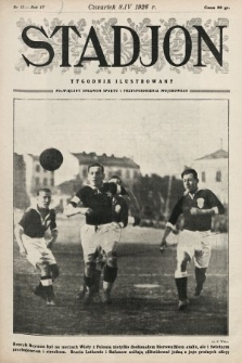 Stadjon : tygodnik ilustrowany poświęcony sprawom sportu i przysposobienia wojskowego. 1926, nr 15