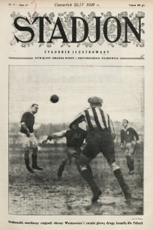 Stadjon : tygodnik ilustrowany poświęcony sprawom sportu i przysposobienia wojskowego. 1926, nr 17