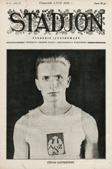 Stadjon : tygodnik ilustrowany poświęcony sprawom sportu i przysposobienia wojskowego. 1926, nr 31