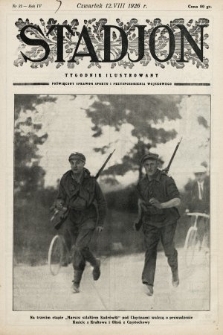 Stadjon : tygodnik ilustrowany poświęcony sprawom sportu i przysposobienia wojskowego. 1926, nr 32