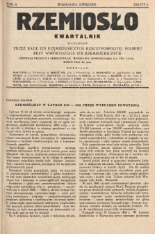 Rzemiosło : kwartalnik wydawany przez Radę Izb Rzemieślniczych Rzeczypospolitej Polskiej przy współudziale Izb Rzemieślniczych. 1933, z. 9