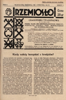 Rzemiosło : czasopismo tygodniowe wydawane przez Radę Izb Rzemieślniczych Rzeczypospolitej Polskiej przy współudziale Izb Rzemieślniczych. 1933, z. 9