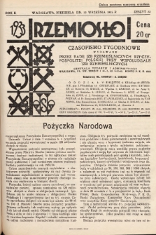 Rzemiosło : czasopismo tygodniowe wydawane przez Radę Izb Rzemieślniczych Rzeczypospolitej Polskiej przy współudziale Izb Rzemieślniczych. 1933, z. 32