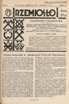 Rzemiosło : czasopismo tygodniowe wydawane przez Radę Izb Rzemieślniczych Rzeczypospolitej Polskiej przy współudziale Izb Rzemieślniczych. 1933, z. 33