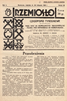 Rzemiosło : czasopismo tygodniowe wydawane przez Radę Izb Rzemieślniczych Rzeczypospolitej Polskiej przy współudziale Izb Rzemieślniczych. 1933, z. 43