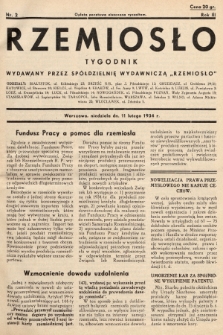 Rzemiosło : tygodnik wydawany przez Spółdzielnię Wydawniczą „Rzemiosło". 1934, nr 2
