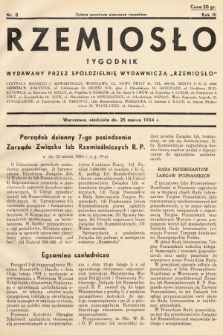 Rzemiosło : tygodnik wydawany przez Spółdzielnię Wydawniczą „Rzemiosło". 1934, nr 8