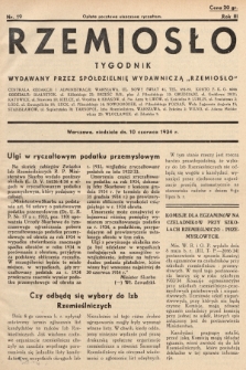 Rzemiosło : tygodnik wydawany przez Spółdzielnię Wydawniczą „Rzemiosło". 1934, nr 19