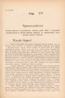 [Kadencja VII, sesja I, al. 226] Alegata do Sprawozdań Stenograficznych z Pierwszej Sesyi Siódmego Peryodu Sejmu Krajowego Królestwa Galicyi i Lodomeryi wraz z Wielkiem Księstwem Krakowskiem z roku 1895/6. Alegat 226